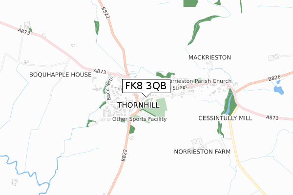 FK8 3QB map - small scale - OS Open Zoomstack (Ordnance Survey)