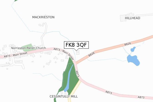 FK8 3QF map - large scale - OS Open Zoomstack (Ordnance Survey)