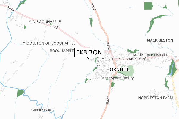 FK8 3QN map - small scale - OS Open Zoomstack (Ordnance Survey)