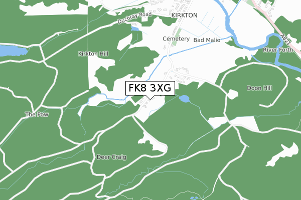 FK8 3XG map - small scale - OS Open Zoomstack (Ordnance Survey)