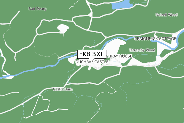 FK8 3XL map - small scale - OS Open Zoomstack (Ordnance Survey)