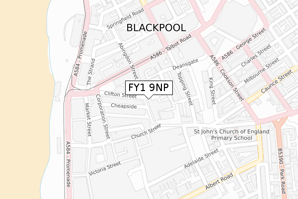 FY1 9NP map - large scale - OS Open Zoomstack (Ordnance Survey)