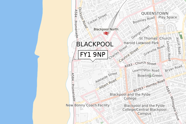 FY1 9NP map - small scale - OS Open Zoomstack (Ordnance Survey)