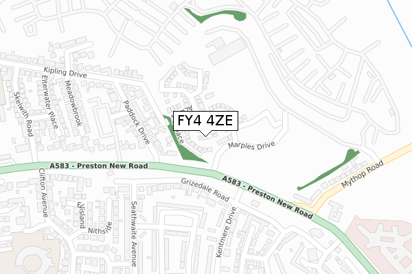 FY4 4ZE map - large scale - OS Open Zoomstack (Ordnance Survey)