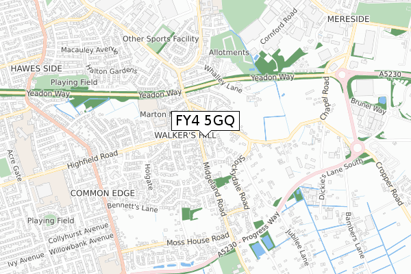 FY4 5GQ map - small scale - OS Open Zoomstack (Ordnance Survey)