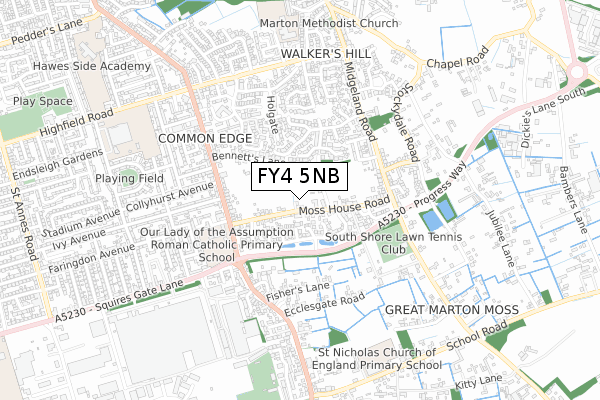 FY4 5NB map - small scale - OS Open Zoomstack (Ordnance Survey)