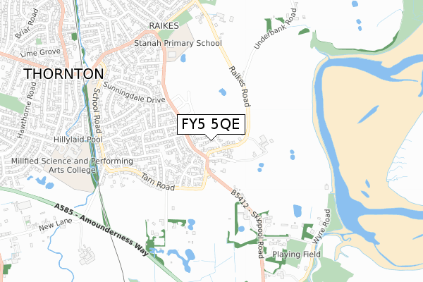 FY5 5QE map - small scale - OS Open Zoomstack (Ordnance Survey)