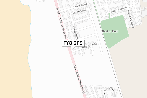 FY8 2FS map - large scale - OS Open Zoomstack (Ordnance Survey)