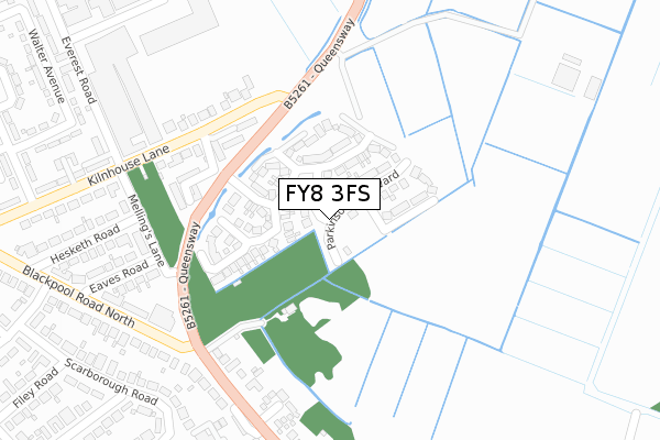 FY8 3FS map - large scale - OS Open Zoomstack (Ordnance Survey)