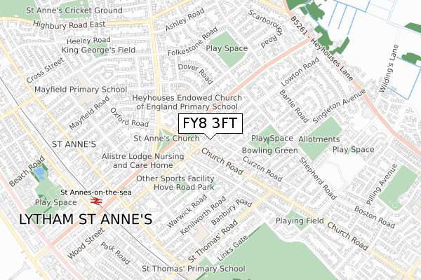 FY8 3FT map - small scale - OS Open Zoomstack (Ordnance Survey)