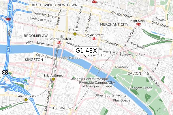 G1 4EX map - small scale - OS Open Zoomstack (Ordnance Survey)