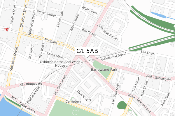 G1 5AB map - large scale - OS Open Zoomstack (Ordnance Survey)