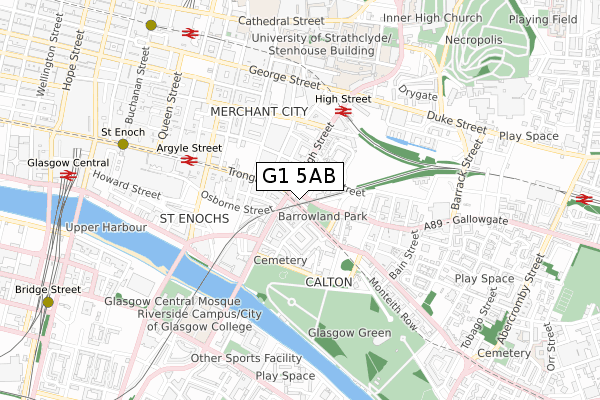 G1 5AB map - small scale - OS Open Zoomstack (Ordnance Survey)