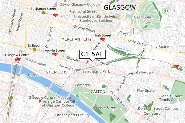 G1 5AL map - small scale - OS Open Zoomstack (Ordnance Survey)