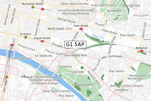 G1 5AP map - small scale - OS Open Zoomstack (Ordnance Survey)