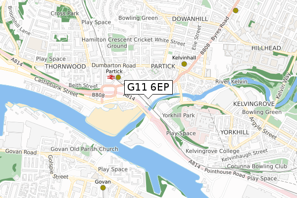 G11 6EP map - small scale - OS Open Zoomstack (Ordnance Survey)