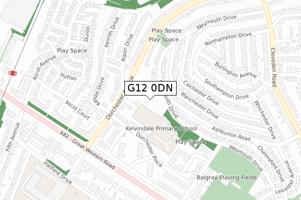 G12 0DN map - large scale - OS Open Zoomstack (Ordnance Survey)