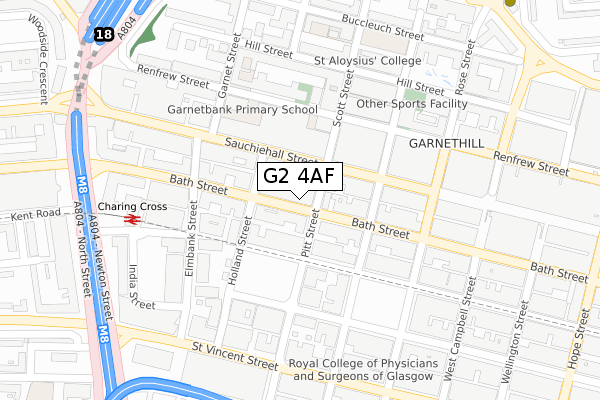 G2 4AF map - large scale - OS Open Zoomstack (Ordnance Survey)