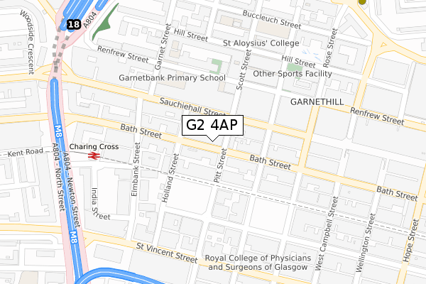 G2 4AP map - large scale - OS Open Zoomstack (Ordnance Survey)