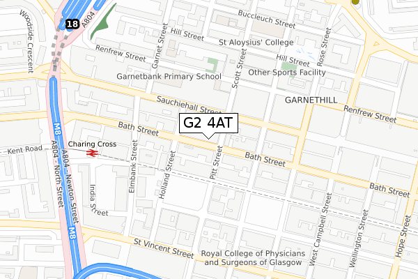 G2 4AT map - large scale - OS Open Zoomstack (Ordnance Survey)