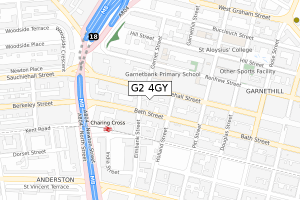 G2 4GY map - large scale - OS Open Zoomstack (Ordnance Survey)