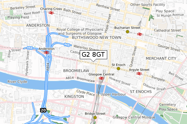 G2 8GT map - small scale - OS Open Zoomstack (Ordnance Survey)