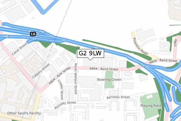 G2 9LW map - large scale - OS Open Zoomstack (Ordnance Survey)