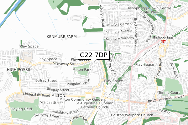 G22 7DP map - small scale - OS Open Zoomstack (Ordnance Survey)