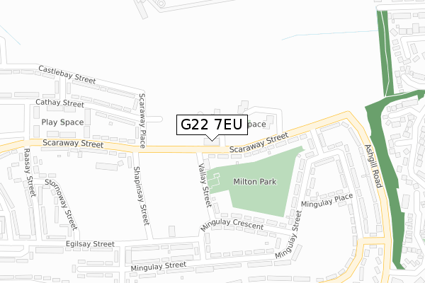 G22 7EU map - large scale - OS Open Zoomstack (Ordnance Survey)