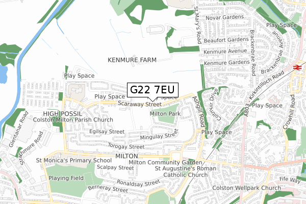 G22 7EU map - small scale - OS Open Zoomstack (Ordnance Survey)