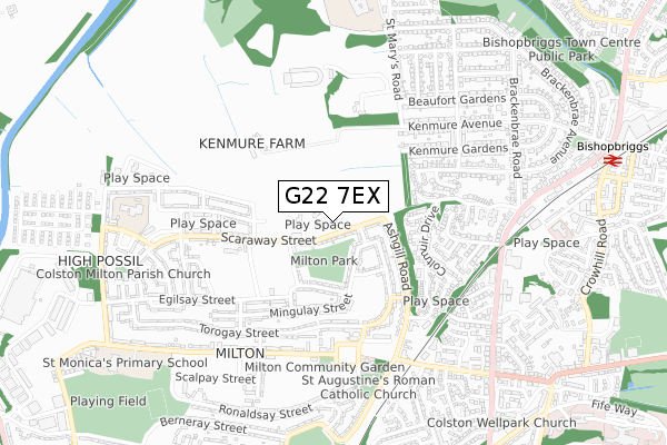 G22 7EX map - small scale - OS Open Zoomstack (Ordnance Survey)