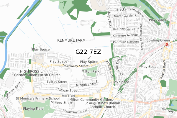 G22 7EZ map - small scale - OS Open Zoomstack (Ordnance Survey)