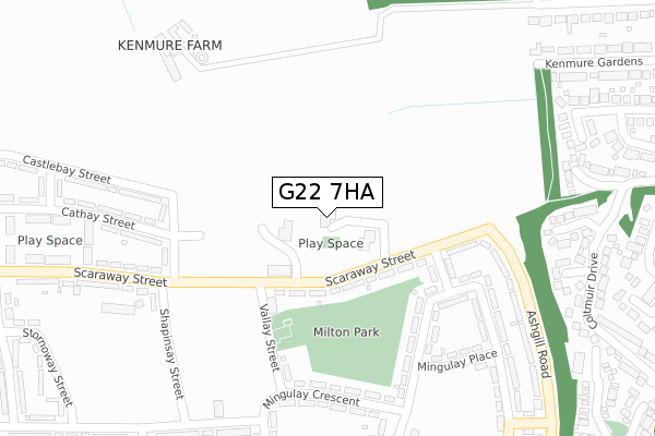 G22 7HA map - large scale - OS Open Zoomstack (Ordnance Survey)