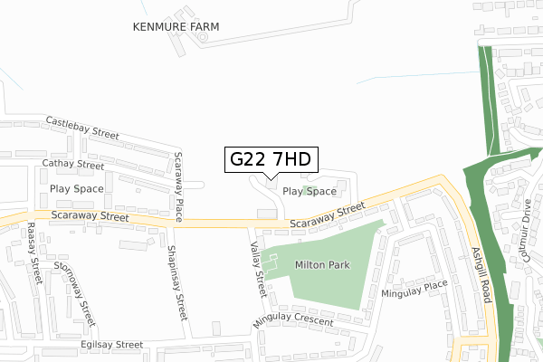 G22 7HD map - large scale - OS Open Zoomstack (Ordnance Survey)