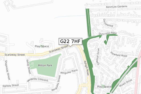 G22 7HF map - large scale - OS Open Zoomstack (Ordnance Survey)