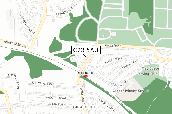 G23 5AU map - large scale - OS Open Zoomstack (Ordnance Survey)