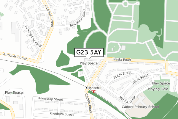 G23 5AY map - large scale - OS Open Zoomstack (Ordnance Survey)