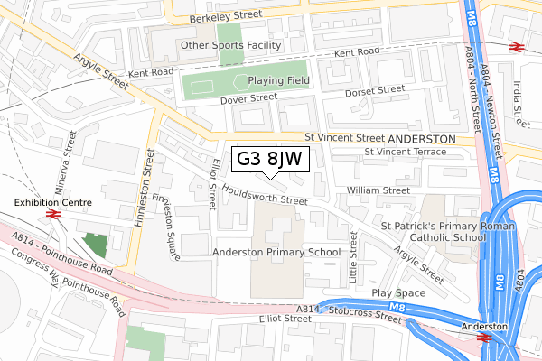 G3 8JW map - large scale - OS Open Zoomstack (Ordnance Survey)