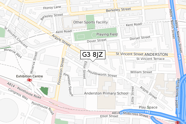 G3 8JZ map - large scale - OS Open Zoomstack (Ordnance Survey)