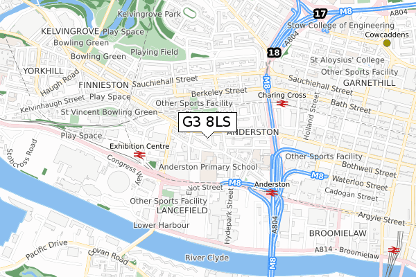 G3 8LS map - small scale - OS Open Zoomstack (Ordnance Survey)