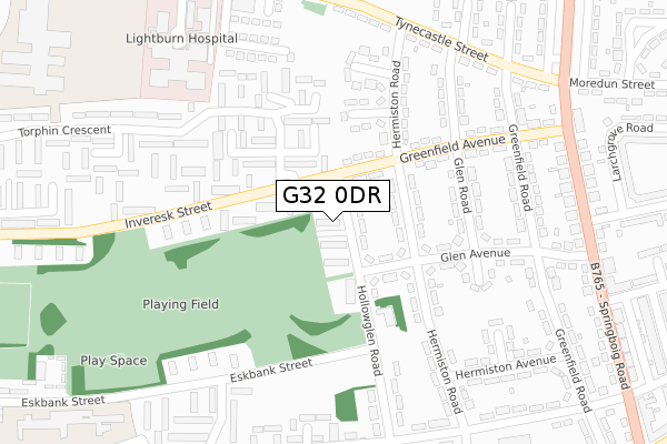 G32 0DR map - large scale - OS Open Zoomstack (Ordnance Survey)