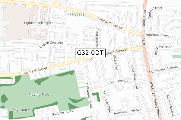 G32 0DT map - large scale - OS Open Zoomstack (Ordnance Survey)