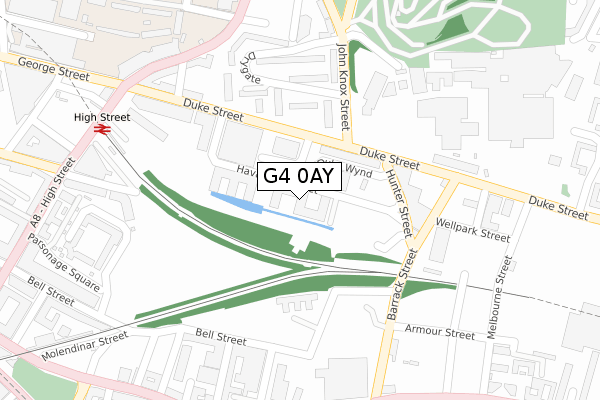 G4 0AY map - large scale - OS Open Zoomstack (Ordnance Survey)