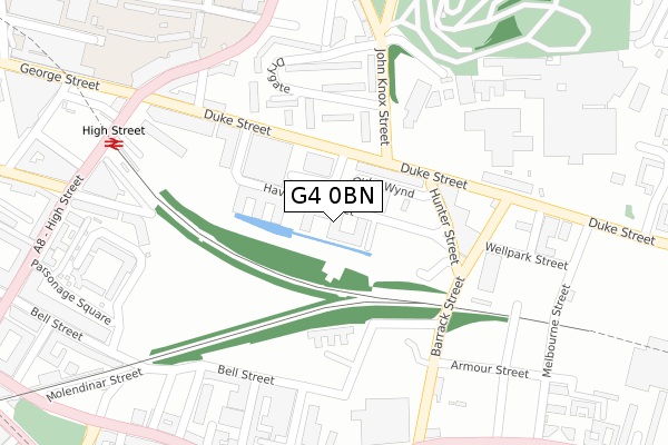 G4 0BN map - large scale - OS Open Zoomstack (Ordnance Survey)