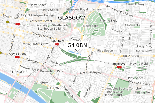 G4 0BN map - small scale - OS Open Zoomstack (Ordnance Survey)