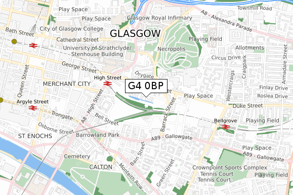 G4 0BP map - small scale - OS Open Zoomstack (Ordnance Survey)