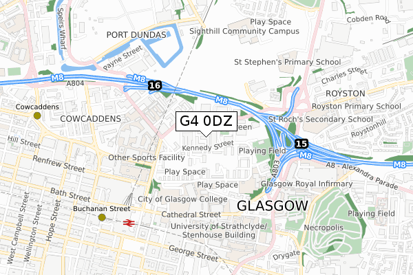 G4 0DZ map - small scale - OS Open Zoomstack (Ordnance Survey)