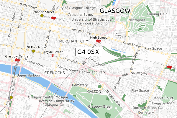 G4 0SX map - small scale - OS Open Zoomstack (Ordnance Survey)