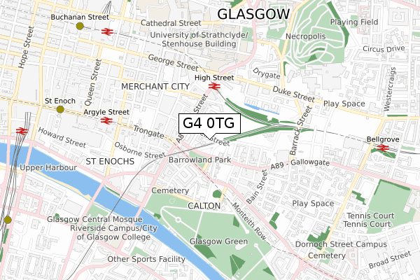 G4 0TG map - small scale - OS Open Zoomstack (Ordnance Survey)