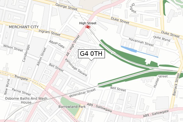 G4 0TH map - large scale - OS Open Zoomstack (Ordnance Survey)